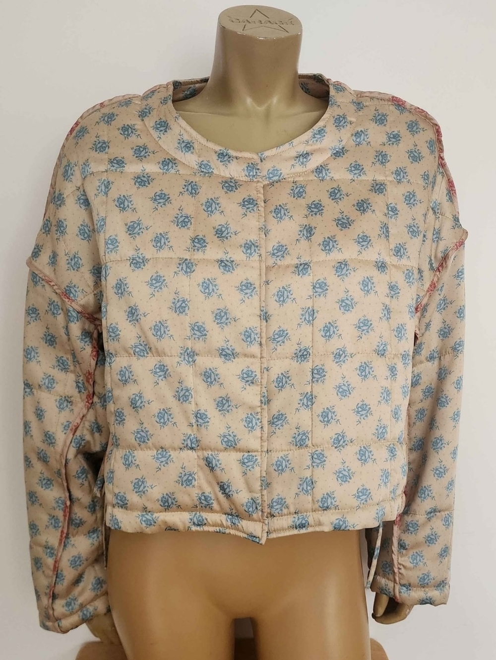 Zara Womens Size L Large Sweater Jacket Floral Design Loose Fit Beautiful